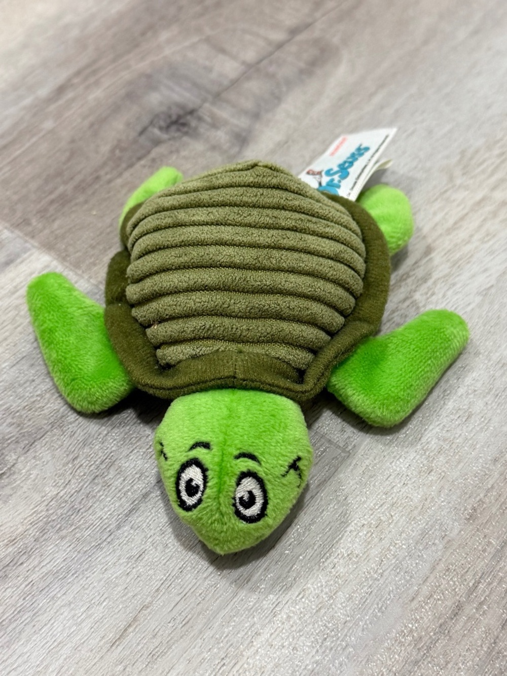 Plush Turtle Dog Toy Green Corduroy Shell Soft Pet Toy